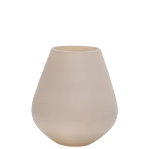 Vaas/windlicht pear matt ivory
