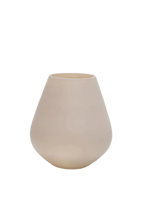 Vaas/windlicht pear matt ivory